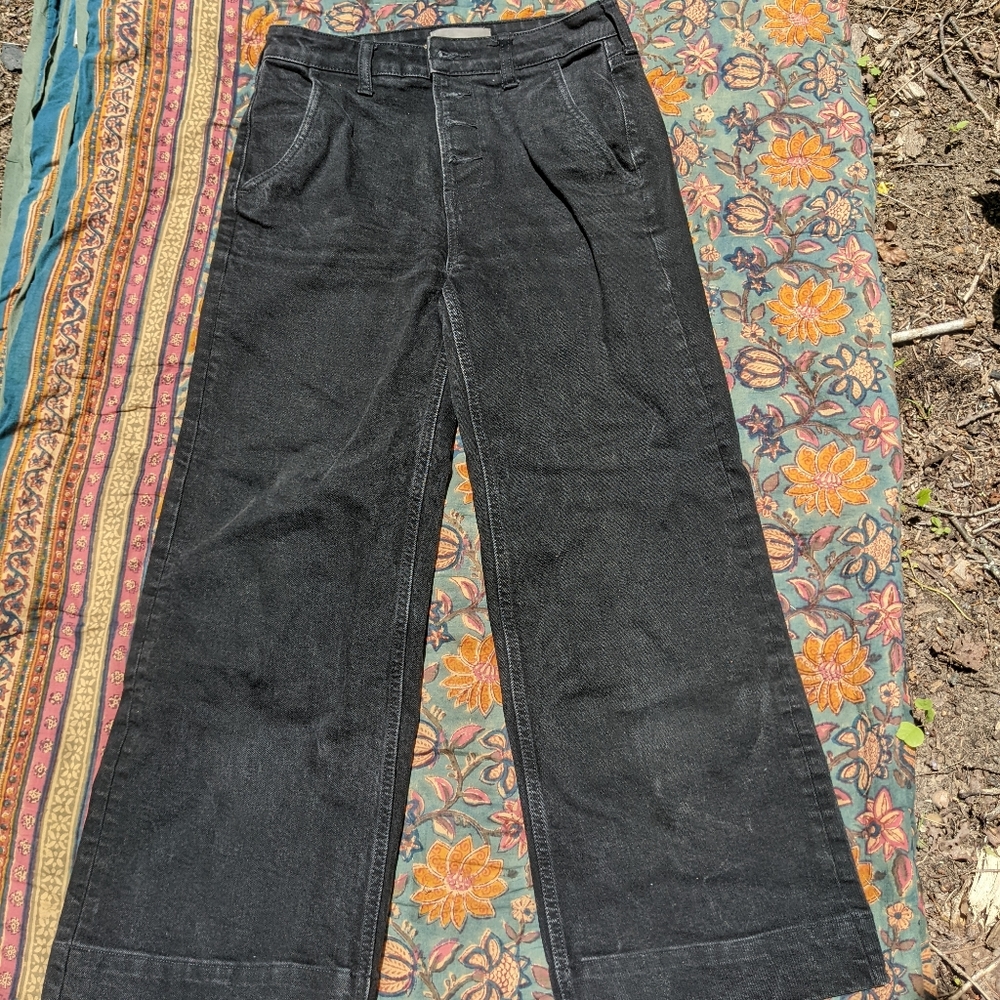 Everlane Wide Leg Black Jeans 28 Regular